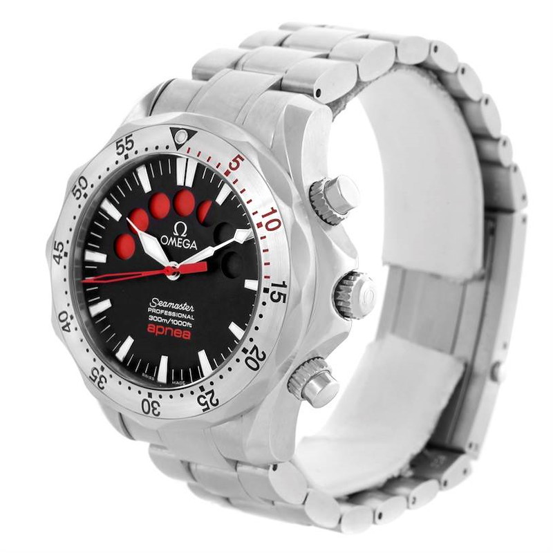 Omega Seamaster Apnea Jacques Mayol Black Dial Watch 2595.50.00 SwissWatchExpo