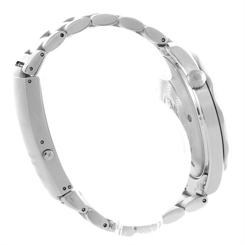 The image shows the side profile of an Omega Seamaster 2264.50.00 Men's Stainless Steel Black Dial 2264.50.00 Men's Stainless Steel Black Dial watch, highlighting its bracelet and case.