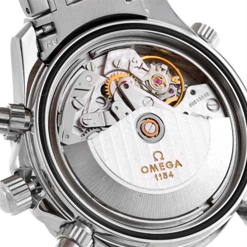 The image shows the back of an Omega Seamaster 2599.80.00 Men
s Stainless Steel Blue Dial 2599.80.00 Men
s Stainless Steel Blue Dial watch, revealing its internal mechanical movement and gears.