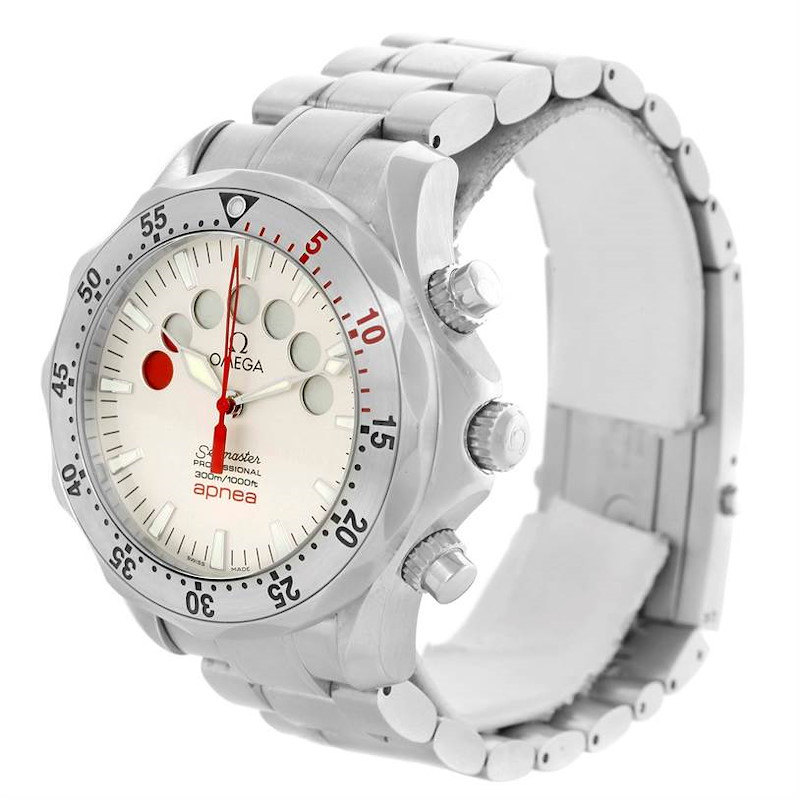 Omega Seamaster Apnea Silver Dial Jacques Mayol Watch 2595.30.00 SwissWatchExpo