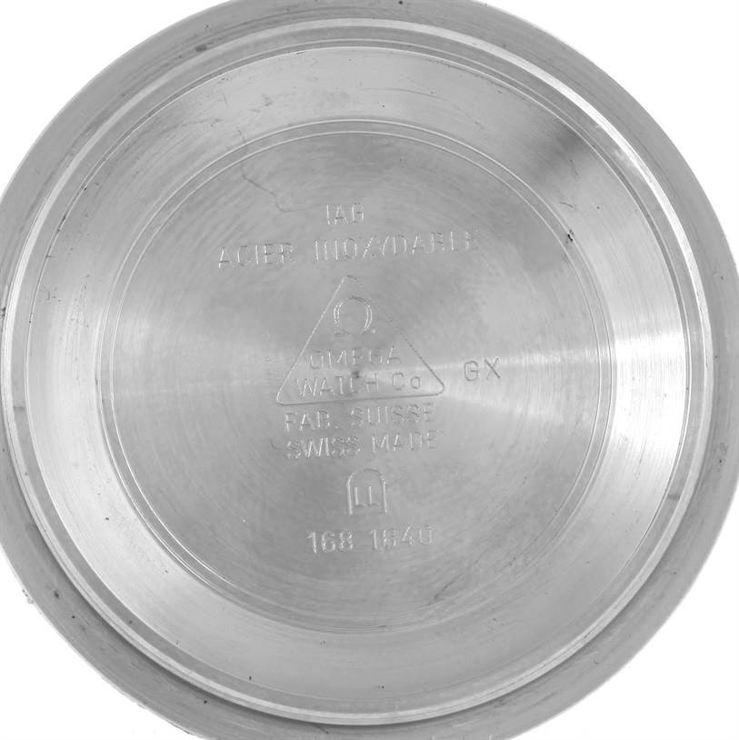 The image shows the inner case back of an Omega Seamaster 2255.80.00 Men
s Stainless Steel Blue Dial 2255.80.00 Men
s Stainless Steel Blue Dial watch.