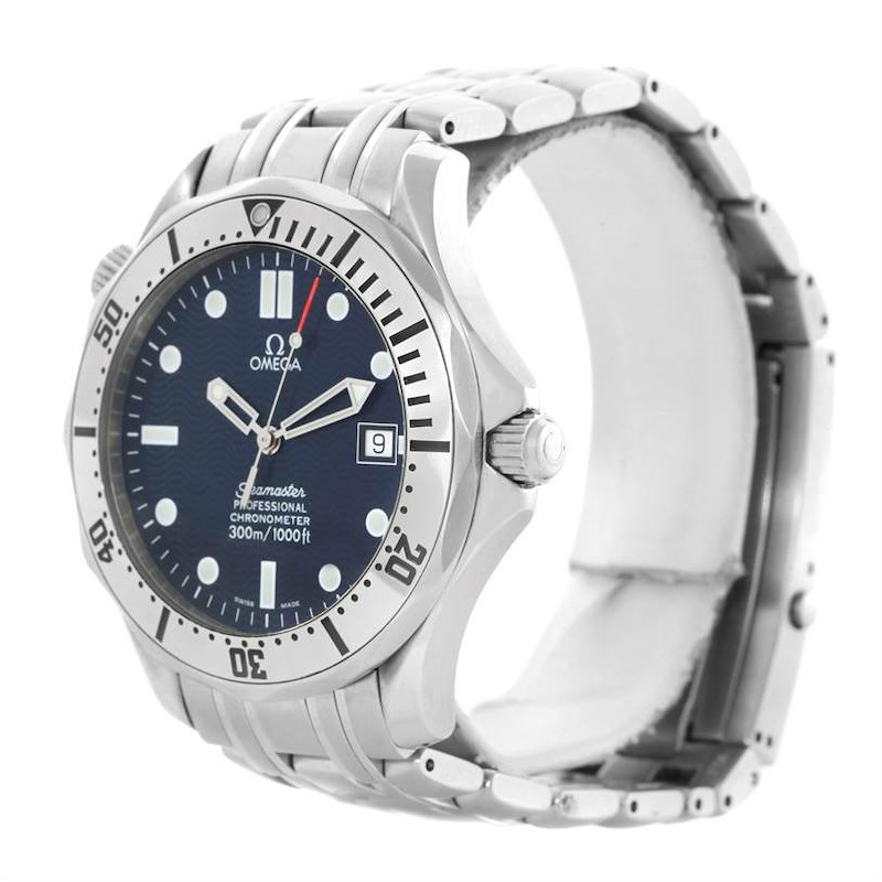 Omega Seamaster Blue Wave Decor Dial Steel 300m Watch 2532.80.00 SwissWatchExpo