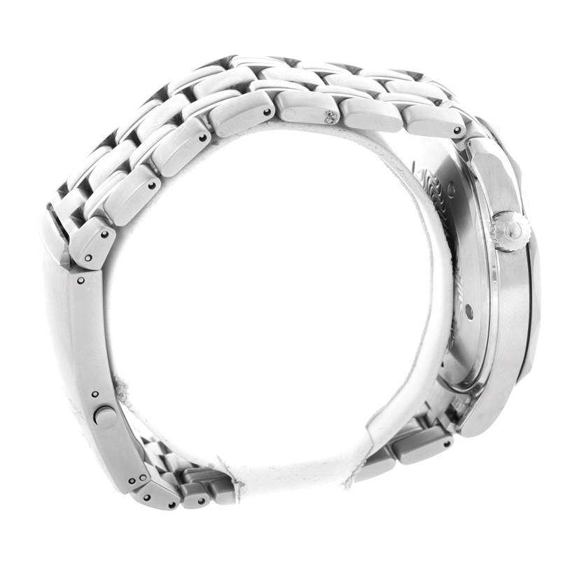 This image shows a side view of an Omega Seamaster 2532.80.00 Men
s Stainless Steel Grey Dial 2532.80.00 Men
s Stainless Steel Grey Dial watch, highlighting its metal bracelet and case side.