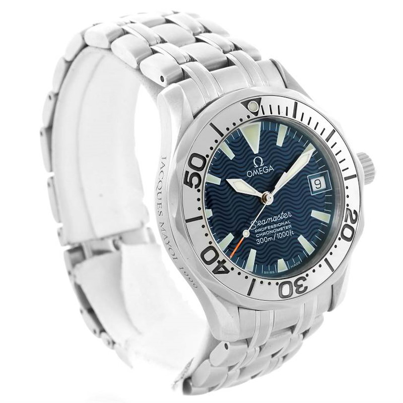 Omega Seamaster Midsize Steel Blue Dial Watch 2554.80.00 Box Papers SwissWatchExpo