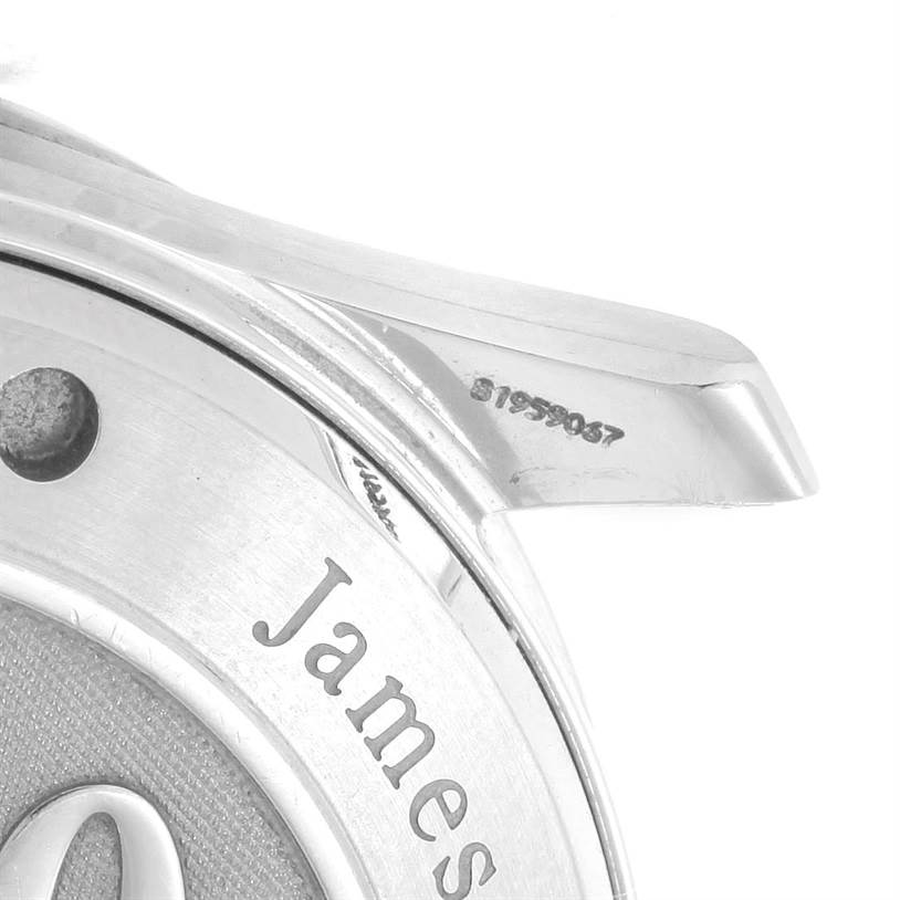 The image shows a close-up of the Omega Seamaster 212.30.41.20.01.001 Men
s Stainless Steel Black Dial 212.30.41.20.01.001 Men
s Stainless Steel Black Dial watch caseback and lug.