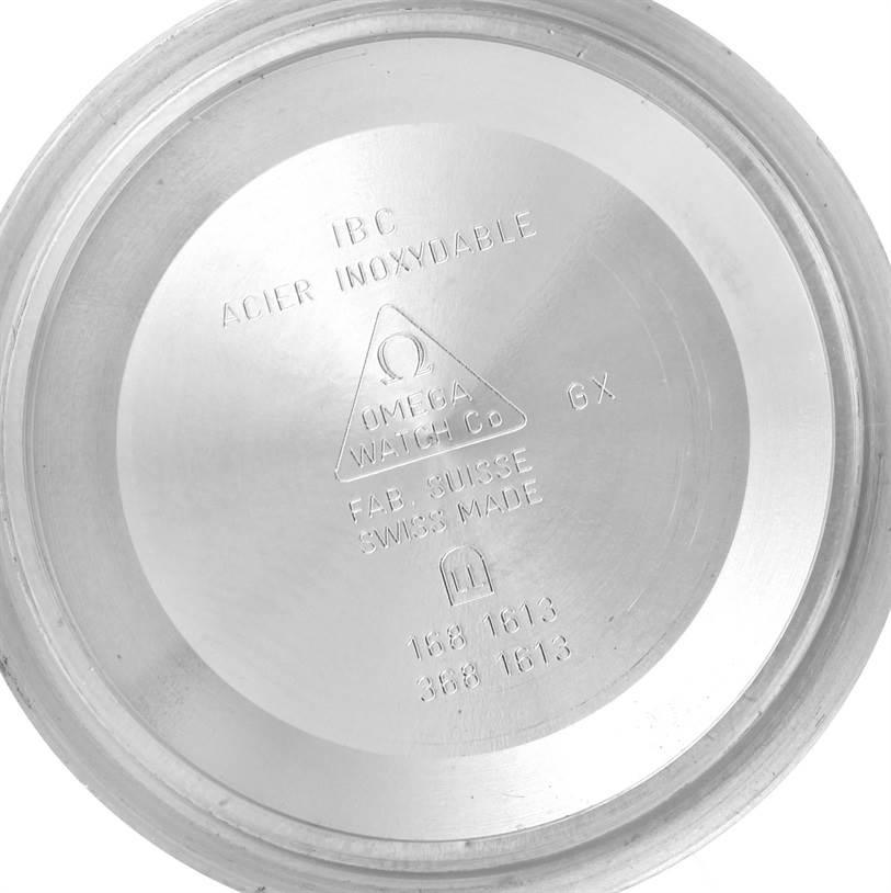 The image shows the inside view of the case back of an Omega Seamaster 2534.50.00 Men
s Stainless Steel Black Dial 2534.50.00 Men
s Stainless Steel Black Dial watch.