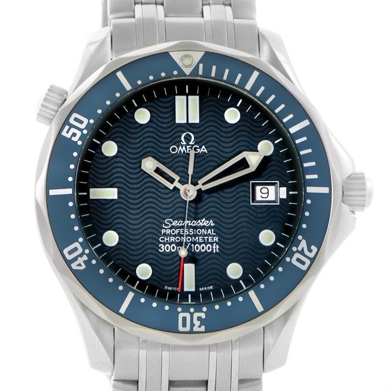 Omega Seamaster Bond Automatic 300M Blue Dial Date Watch 2531.80.00 SwissWatchExpo