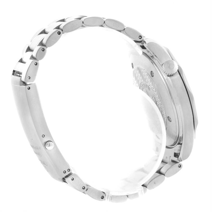 This image shows a side view of an Omega Seamaster 2254.50.00 Men
s Stainless Steel Black Dial 2254.50.00 Men
s Stainless Steel Black Dial watch, focusing on the stainless steel bracelet and case.