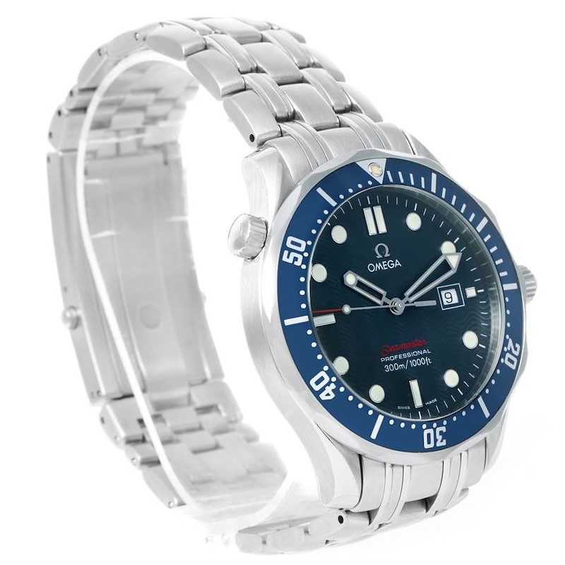 Omega Seamaster James Bond 300M Blue Dial Mens Watch 2221.80.00 SwissWatchExpo