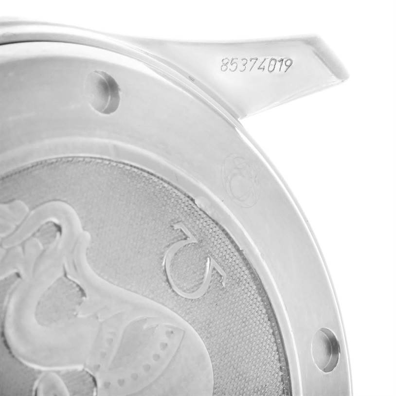 This image shows a close-up of the case back and lug of an Omega Seamaster 212.30.41.20.01.002 Men
s Stainless Steel Black Dial 212.30.41.20.01.002 Men
s Stainless Steel Black Dial watch.