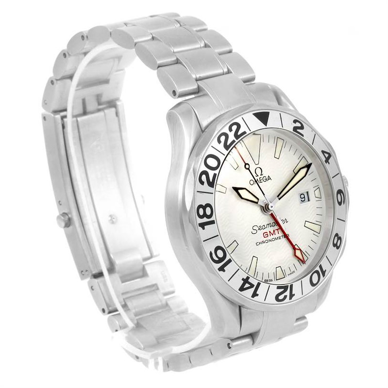 Omega Seamaster GMT Great White Mens Watch 2538.20.00 SwissWatchExpo