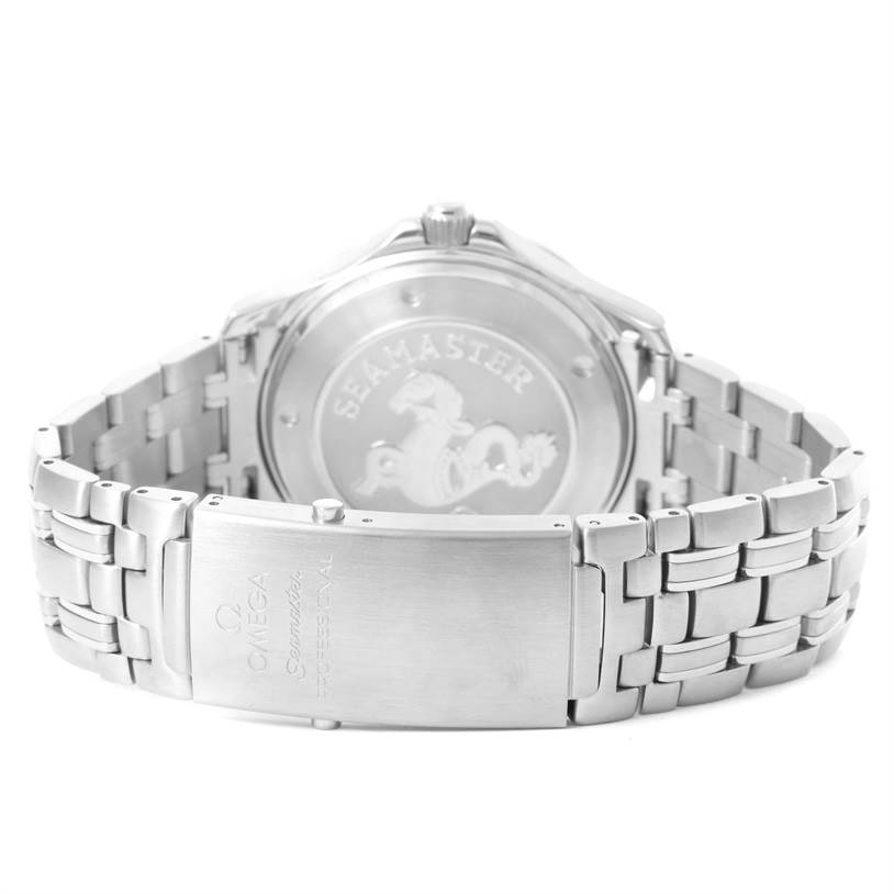 The image shows the back and bracelet of the Omega Seamaster 212.30.41.20.01.002 Men
s Stainless Steel Black Dial 212.30.41.20.01.002 Men
s Stainless Steel Black Dial watch.