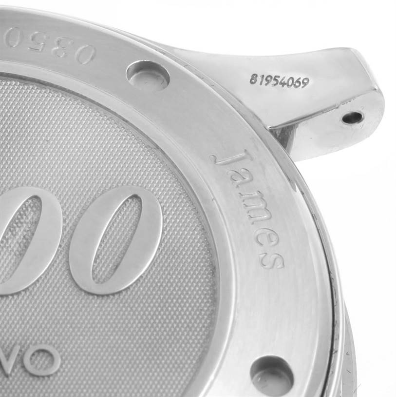 The image shows a close-up of the case back of an Omega Seamaster 212.30.41.20.01.001 Men
s Stainless Steel Black Dial 212.30.41.20.01.001 Men
s Stainless Steel Black Dial watch.