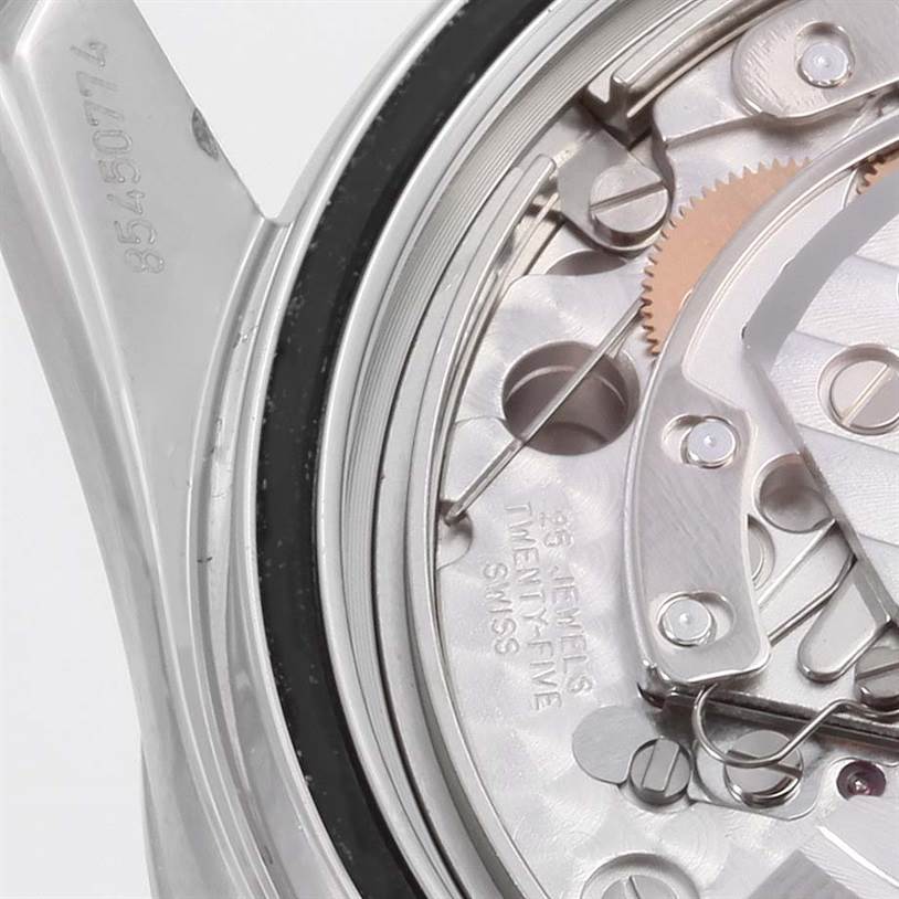 This image shows a close-up angle of the movement mechanism in an Omega Seamaster 213.30.42.40.01.001 Men
s Stainless Steel Black Dial 213.30.42.40.01.001 Men
s Stainless Steel Black Dial watch.
