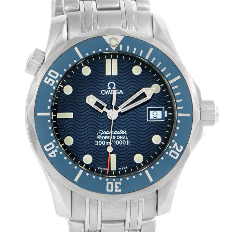 Omega Seamaster James Bond Midsize 300M Blue Dial Watch 2561.80.00 ...