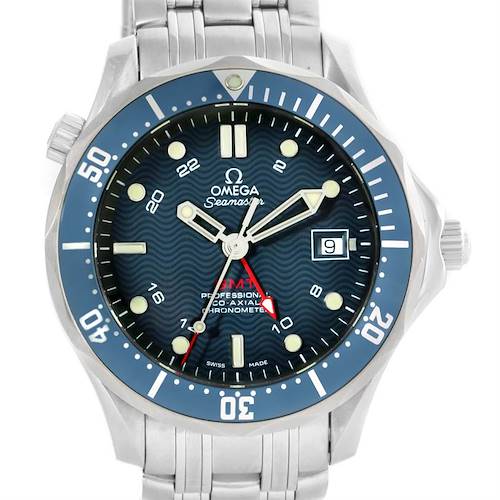 Photo of Omega Seamaster Bond 300M GMT Blue Dial Watch 2535.80.00 Box Papers