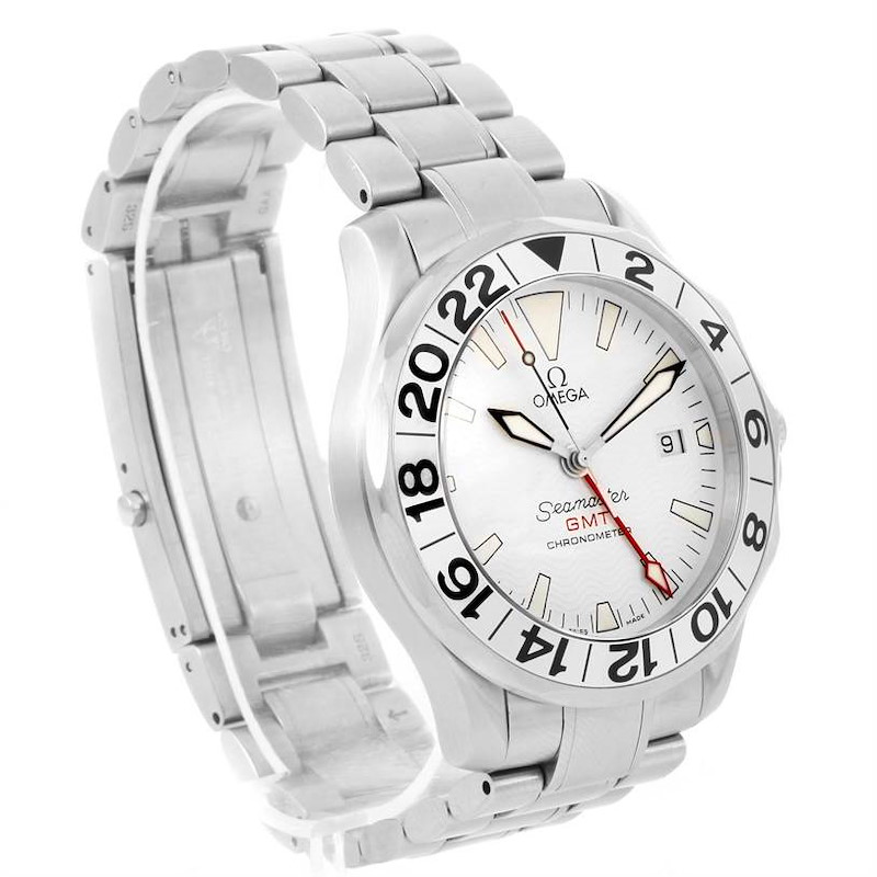 Omega Seamaster GMT White Dial Automatic Mens Watch 2538.20.00 SwissWatchExpo