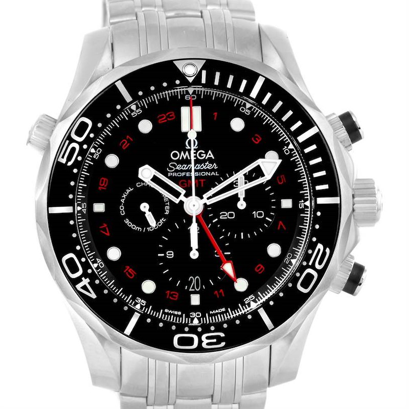 Omega Seamaster Diver 300M Co Axial GMT 44mm Watch 212.30.44.52