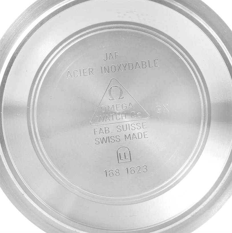 This image shows the inner side of the case back of an Omega Seamaster 2531.80.00 Men
s Stainless Steel Blue Dial 2531.80.00 Men
s Stainless Steel Blue Dial watch.