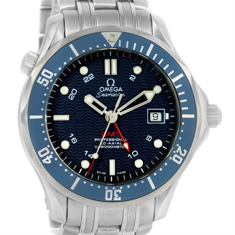 Omega Seamaster Bond 300M GMT Co-Axial Watch 2535.80.00 Box Papers SwissWatchExpo