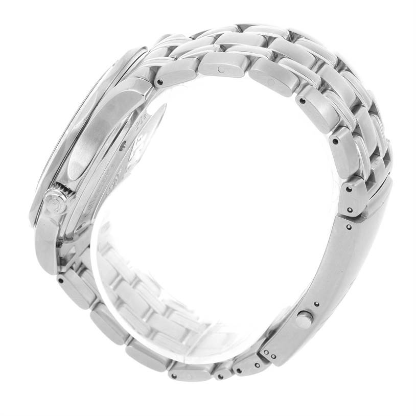 Side view of the Omega Seamaster 212.30.41.20.01.001 Men
s Stainless Steel Black Dial 212.30.41.20.01.001 Men
s Stainless Steel Black Dial showing the bracelet and side of the case.