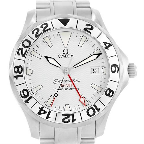 Photo of Omega Seamaster GMT White Wave Pattern Dial Steel Watch 2538.20.00