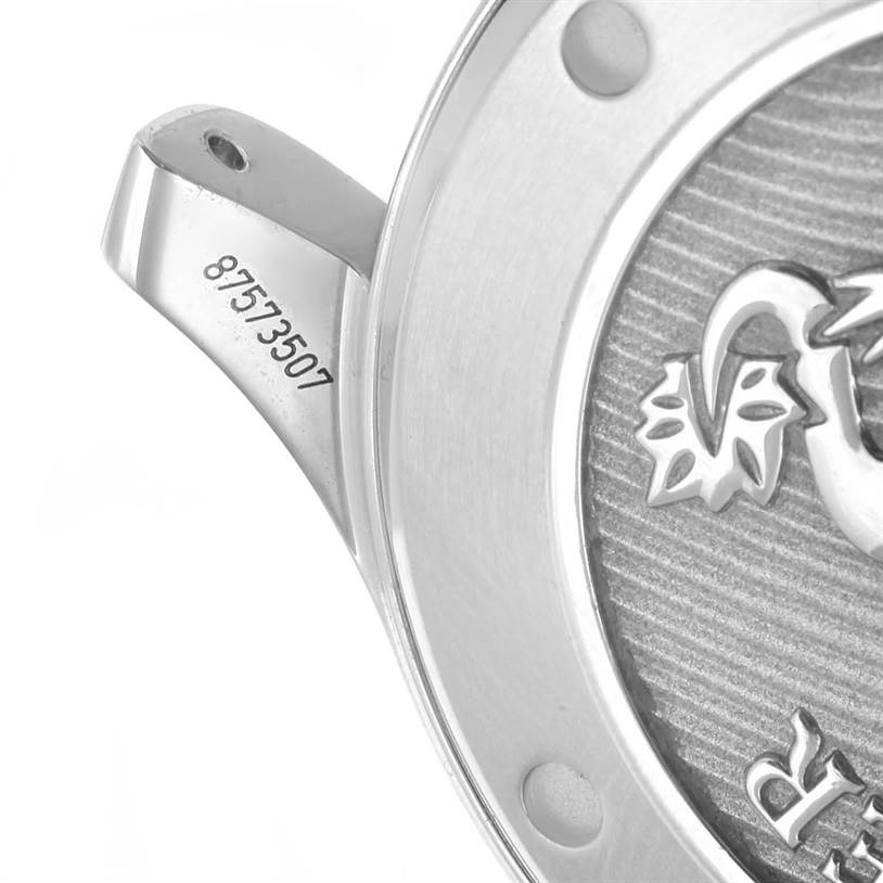 This close-up angle shows the case back and a partially visible lug with the serial number of the Omega Seamaster 212.30.41.20.01.003 Men
s Stainless Steel Black Dial 212.30.41.20.01.003 Men
s Stainless Steel Black Dial watch.