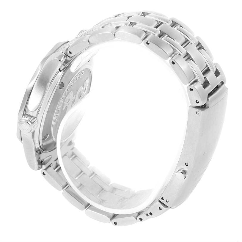 The image shows the side view of an Omega Seamaster 212.30.28.61.01.001 Men
s Stainless Steel Black Dial 212.30.28.61.01.001 Men
s Stainless Steel Black Dial watch, focusing on the bracelet and case back.