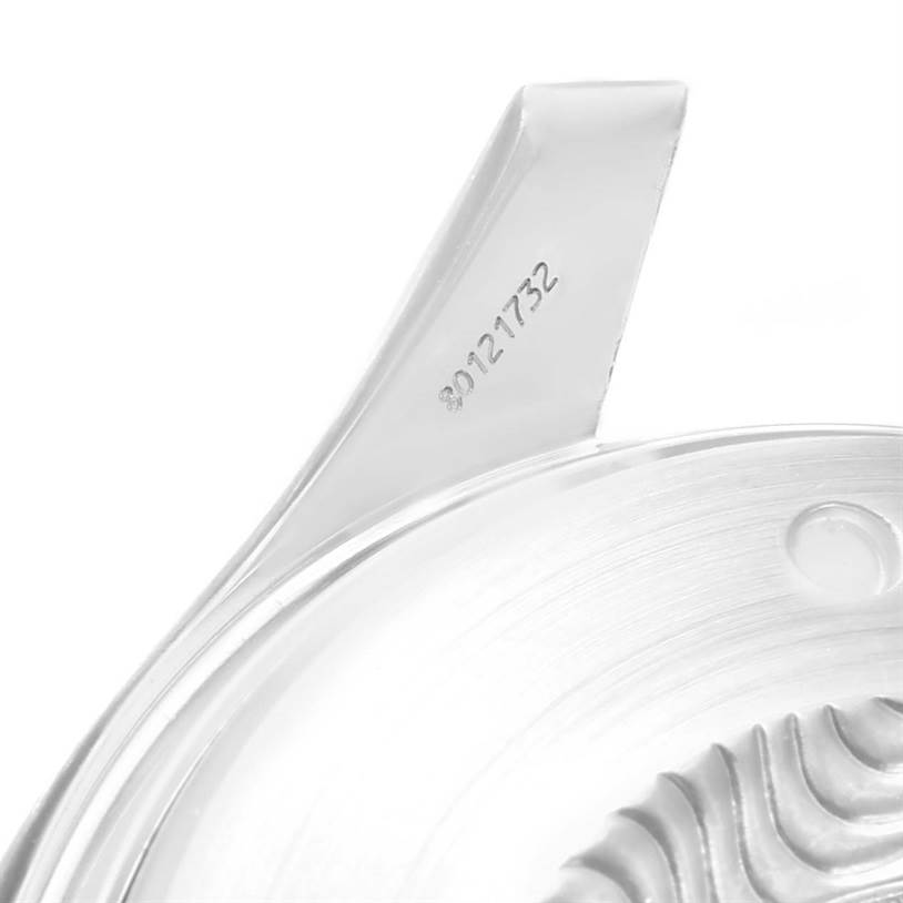 The image shows the case back and part of the lugs for the Omega Seamaster 2599.80.00 Men
s Stainless Steel Blue Dial 2599.80.00 Men
s Stainless Steel Blue Dial watch, captured from an angled, close-up perspective.