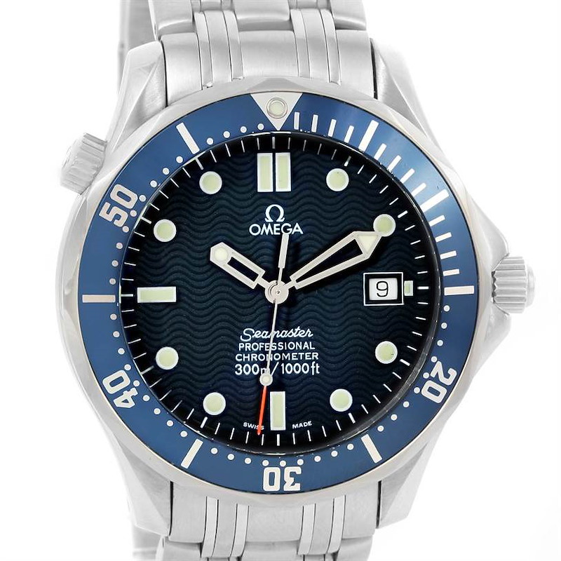 Omega Seamaster 300M Bond Blue Wave Dial Automatic Watch 2531.80.00 SwissWatchExpo