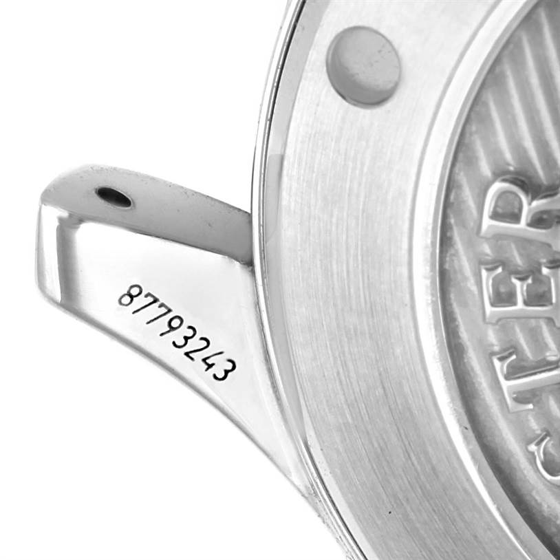 The image shows a close-up of the lugs and case back of an Omega Seamaster 212.30.41.20.03.001 Men
s Stainless Steel Blue Dial 212.30.41.20.03.001 Men
s Stainless Steel Blue Dial watch, with a visible serial number.