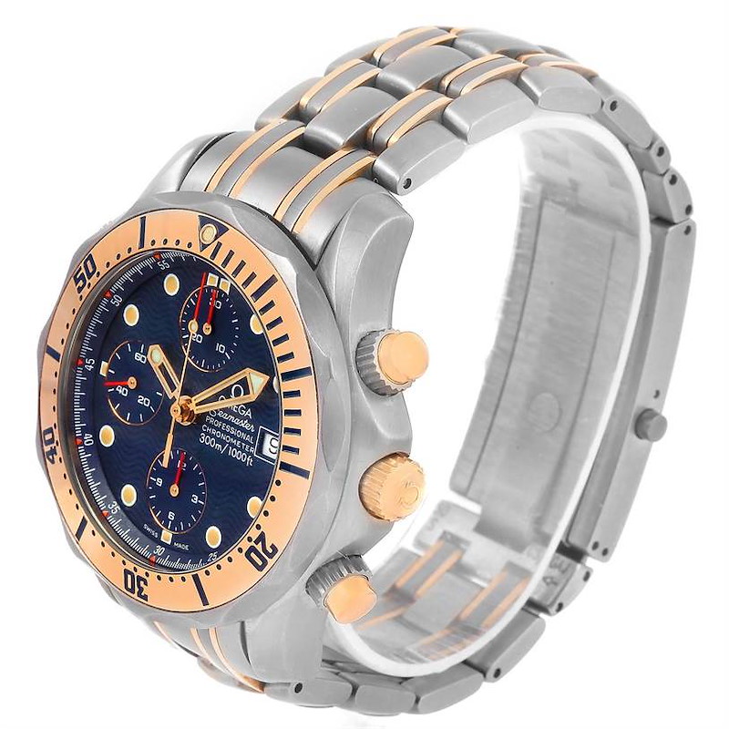 Omega Seamaster Titanium 18K Rose Gold Blue Dial Watch 2296.80.00