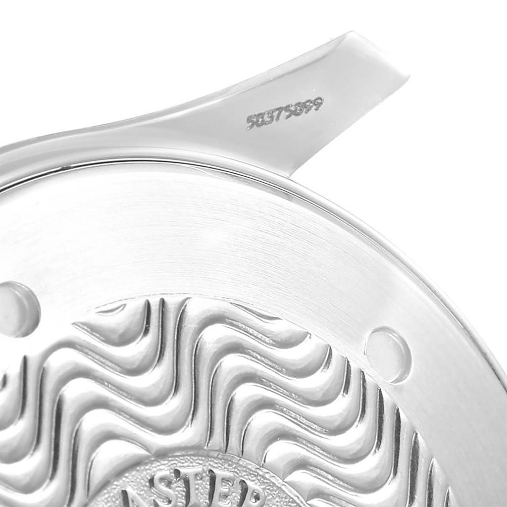 This image shows a close-up of the back case and part of the lug of an Omega Seamaster 2264.50.00 Men
s Stainless Steel Black Dial 2264.50.00 Men
s Stainless Steel Black Dial watch.