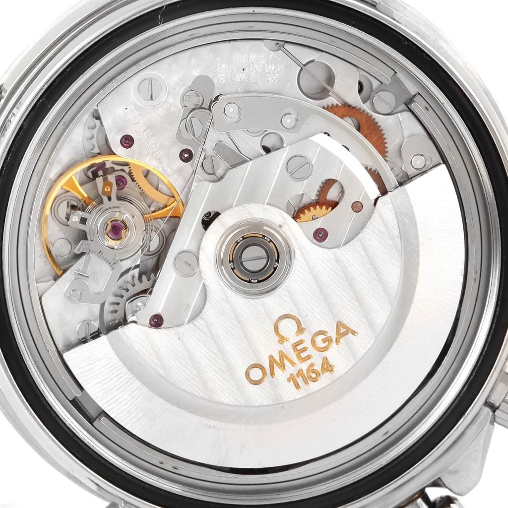 This image shows the intricate inner mechanism of an Omega Seamaster 2599.80.00 Men
s Stainless Steel Blue Dial 2599.80.00 Men
s Stainless Steel Blue Dial watch model.