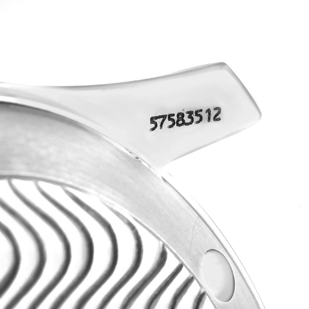 This image shows a close-up of the Omega Seamaster 2561.80.00 Men
s Stainless Steel Blue Dial 2561.80.00 Men
s Stainless Steel Blue Dial watch
s case back with a serial number engraved.