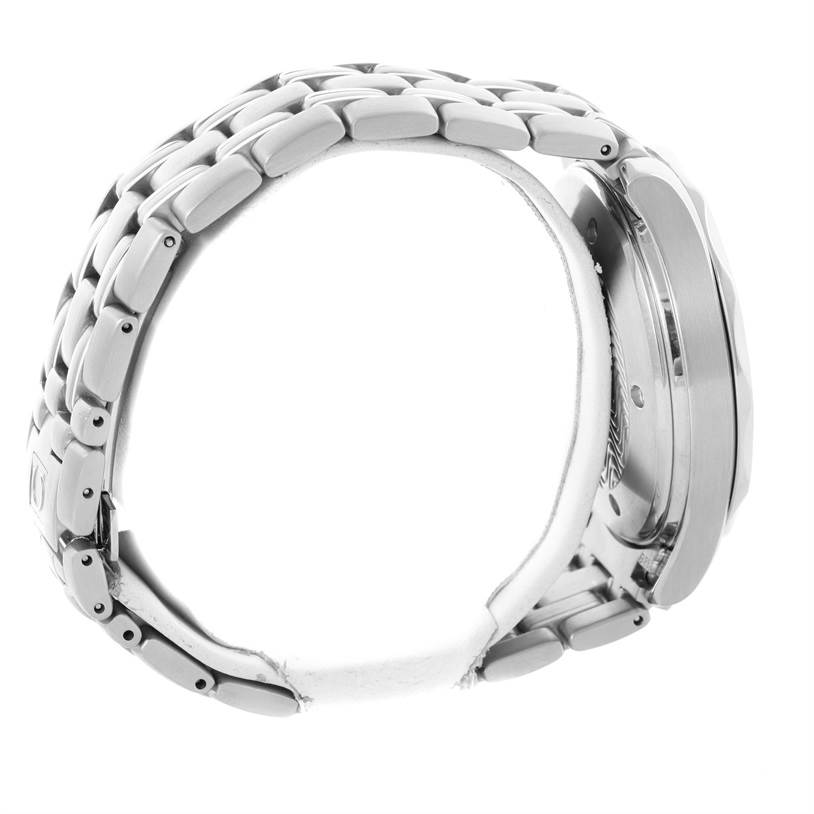 The image shows a side view of the Omega Seamaster 2534.50.00 Men
s Stainless Steel Black Dial 2534.50.00 Men
s Stainless Steel Black Dial watch, highlighting the stainless steel bracelet and part of the case.