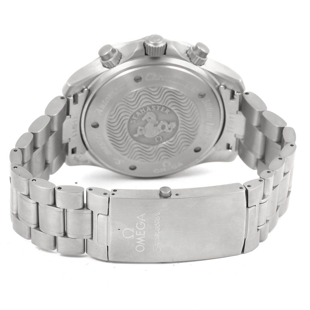 The image shows the back case and bracelet clasp of the Omega Seamaster 2269.52.00 Men's Titanium Black Dial 2269.52.00 Men's Titanium Black Dial watch, viewed from a rear angle.