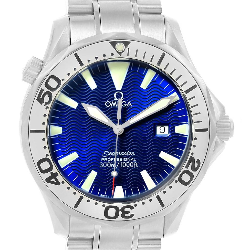 Omega Seamaster Electric Blue Wave Dial Mens Watch 2265.80.00 ...