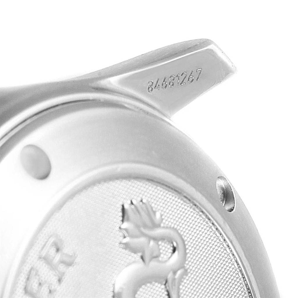 The image shows a close-up of the case back and part of the lug of an Omega Seamaster 2222.80.00 Men
s Stainless Steel Blue Dial 2222.80.00 Men
s Stainless Steel Blue Dial watch.