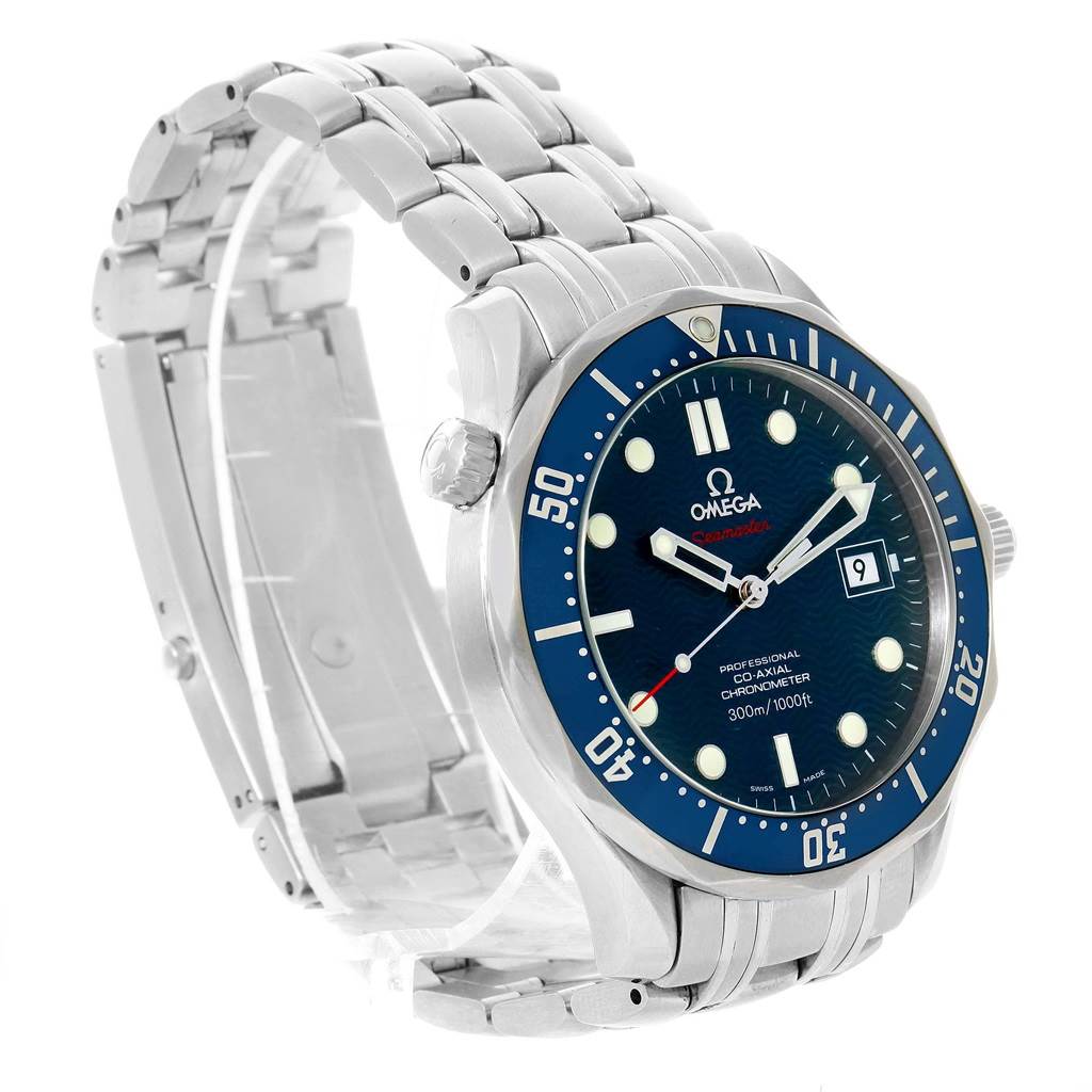 Omega Seamaster Midsize James Bond Blue Wave Dial Watch ...
