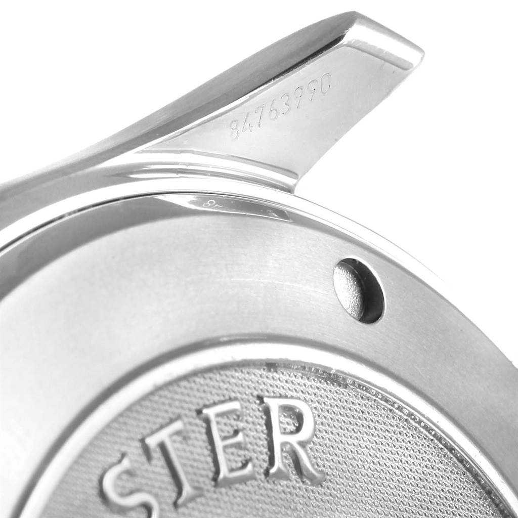 The image shows a close-up of the case back and the lug of an Omega Seamaster 212.30.41.20.01.002 Men
s Stainless Steel Black Dial 212.30.41.20.01.002 Men
s Stainless Steel Black Dial watch.