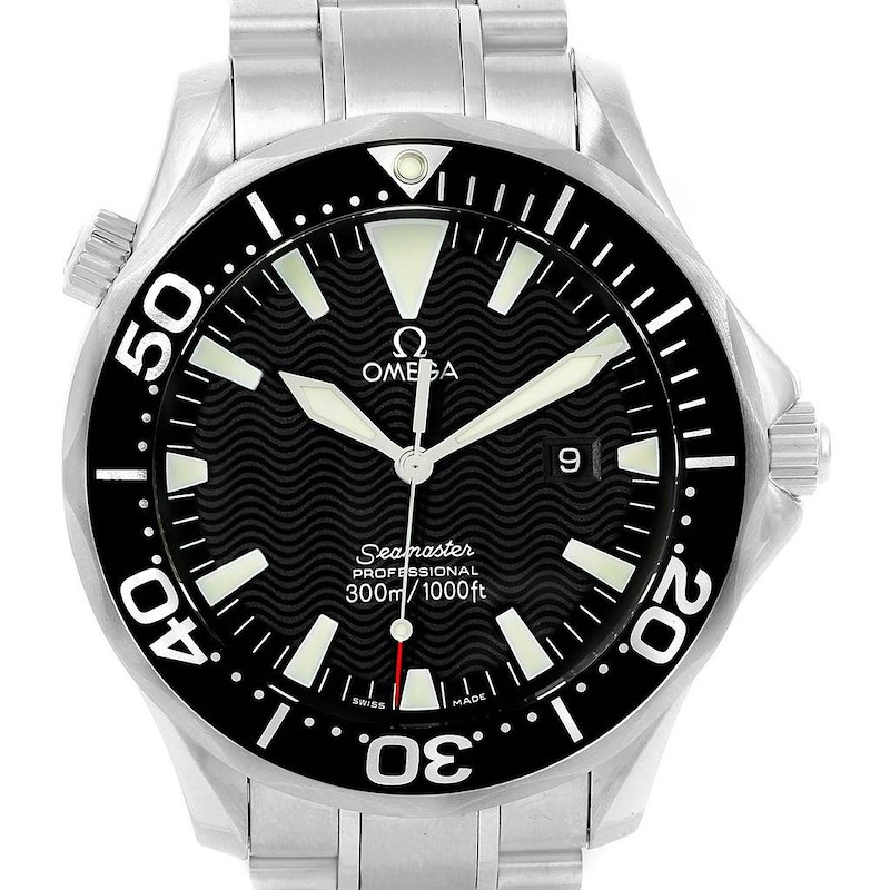 Omega Seamaster 300m Black Dial Stainless Steel Mens Watch 2264.50.00 SwissWatchExpo