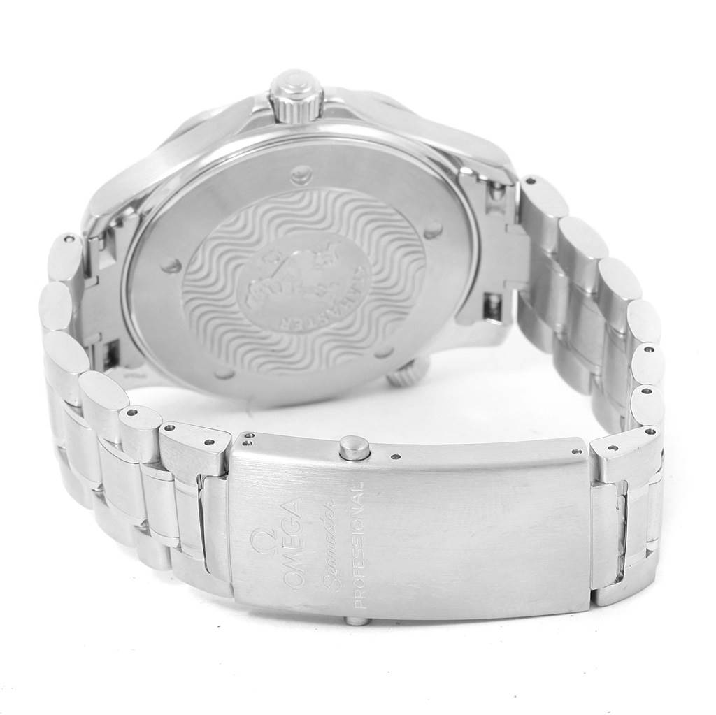 The image shows the back case and bracelet clasp of the Omega Seamaster 2264.50.00 Men
s Stainless Steel Black Dial 2264.50.00 Men
s Stainless Steel Black Dial watch.