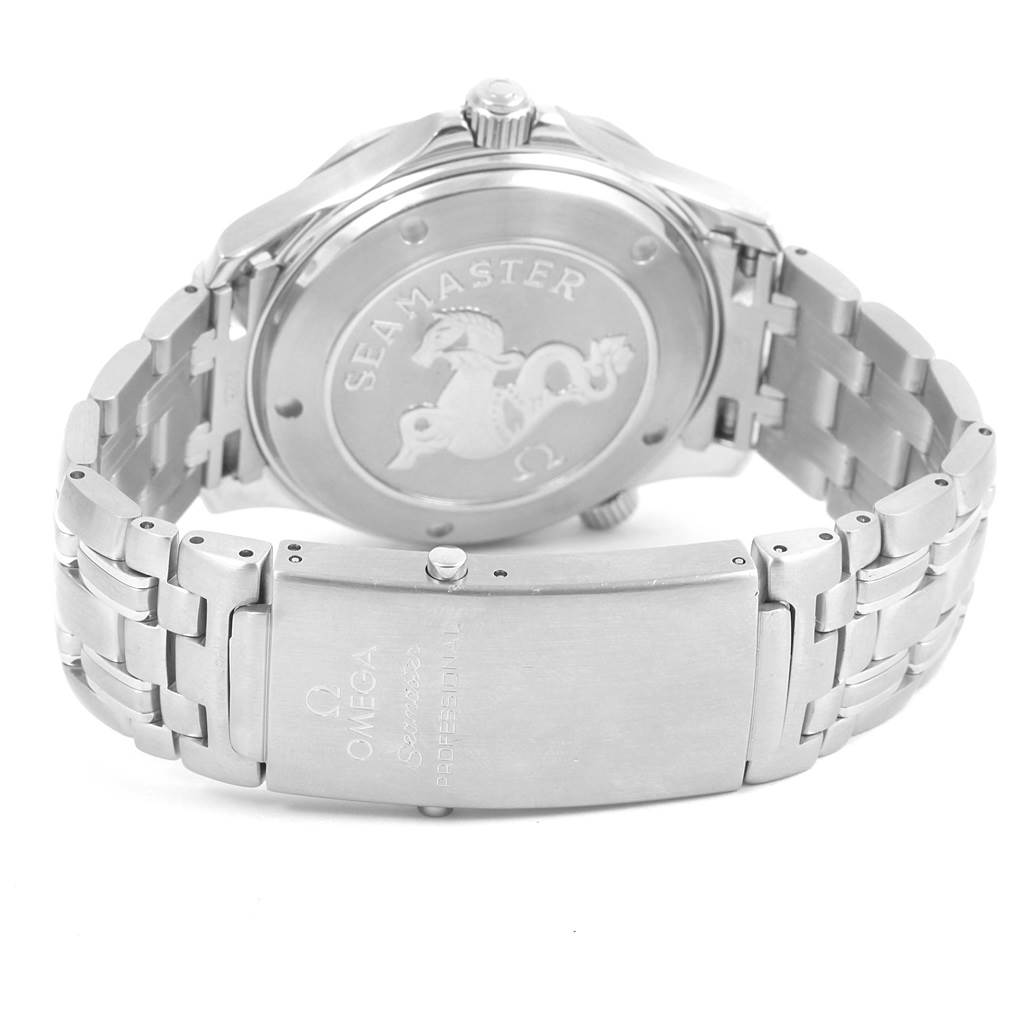 The image shows the back case and clasp of an Omega Seamaster 212.30.41.20.01.002 Men
s Stainless Steel Black Dial 212.30.41.20.01.002 Men
s Stainless Steel Black Dial watch.