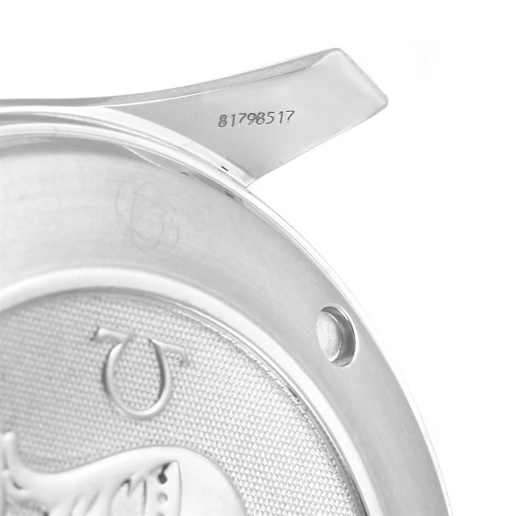 The image shows a close-up of the back case and serial number of an Omega Seamaster 2220.80.00 Men
s Stainless Steel Blue Dial 2220.80.00 Men
s Stainless Steel Blue Dial watch.