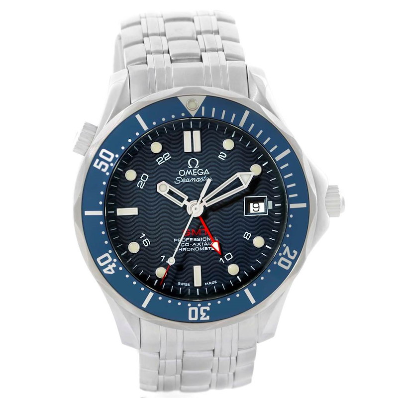 Omega Seamaster Bond 300M GMT Co-Axial Watch 2535.80.00 Box Card SwissWatchExpo