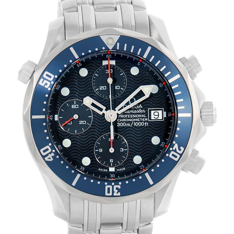 Omega Seamaster Bond Chronograph Mens Watch 2599.80.00 Box Papers SwissWatchExpo