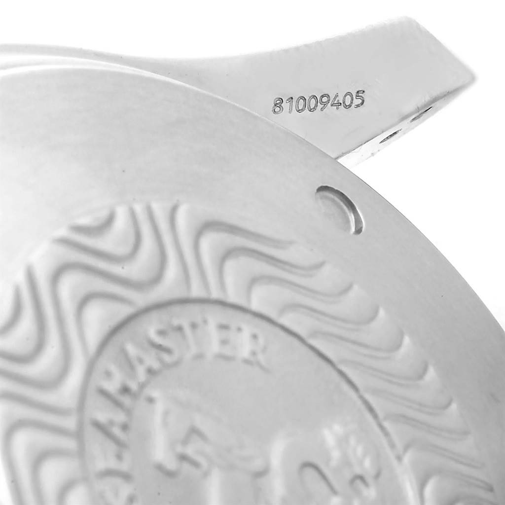 The image shows a close-up of the case back and serial number of an Omega Seamaster 2599.80.00 Men
s Stainless Steel Blue Dial 2599.80.00 Men
s Stainless Steel Blue Dial watch.