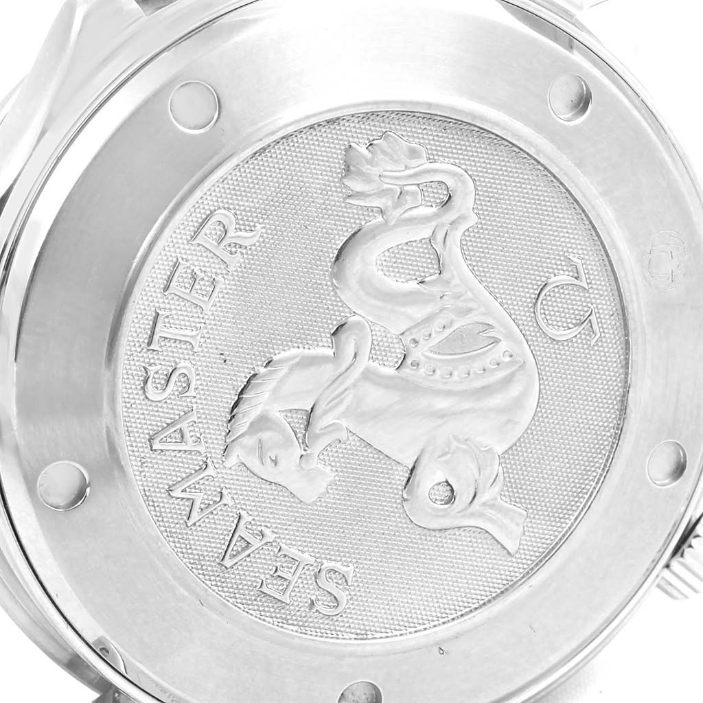 The image shows the back case of an Omega Seamaster 212.30.41.20.01.002 Men
s Stainless Steel Black Dial 212.30.41.20.01.002 Men
s Stainless Steel Black Dial watch, featuring the embossed design and brand engraving.