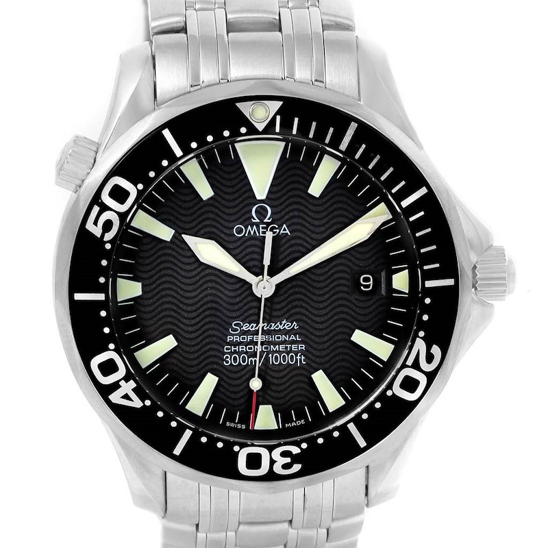 Omega Seamaster 300m Black Wave Dial Watch 2254.50.00 Box Papers SwissWatchExpo